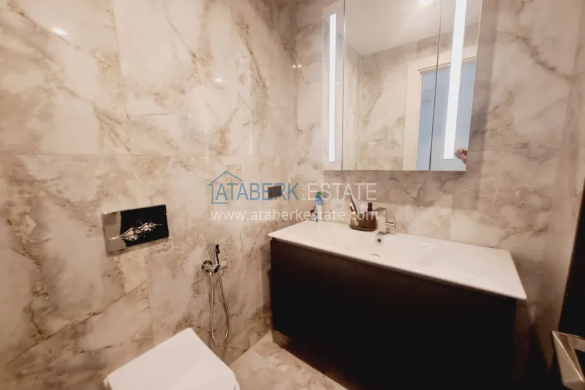Purchase Furnished 2+1 XL apartment with laundry in a luxury complex — Alanya, Turkler. Suitable for a residence permit 18 
