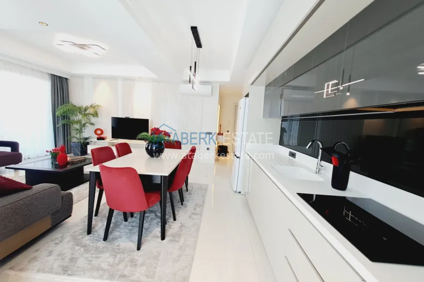 Purchase Furnished 2+1 XL apartment with laundry in a luxury complex — Alanya, Turkler. Suitable for a residence permit 6 
