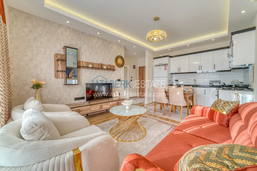 Purchase Furnished 1+1 apartment with sea view in Kestel, Alanya 10