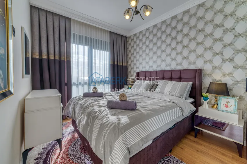 Purchase Furnished 1+1 apartment with sea view in Kestel, Alanya 11