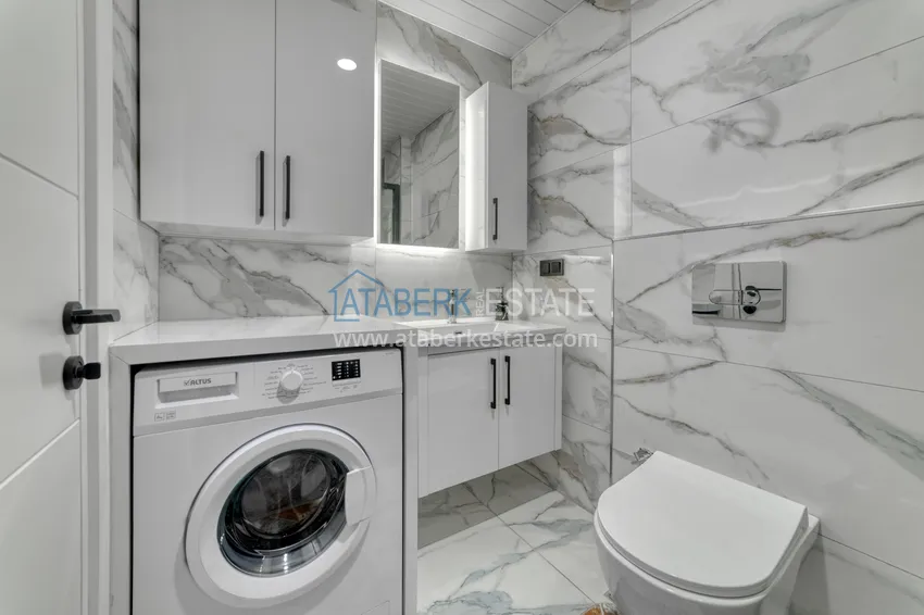 Purchase Furnished 1+1 apartment with sea view in Kestel, Alanya 14