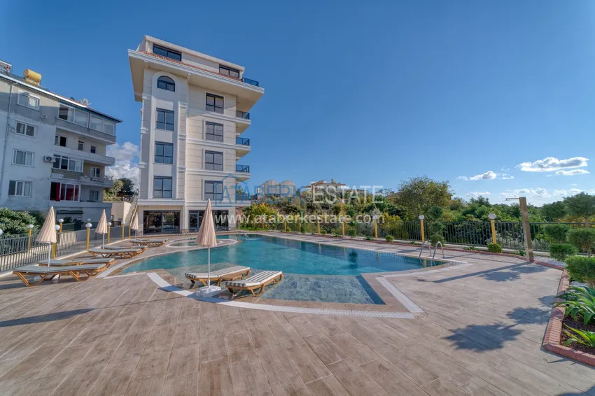 Furnished 1+1 apartment with sea view in Kestel, Alanya 15