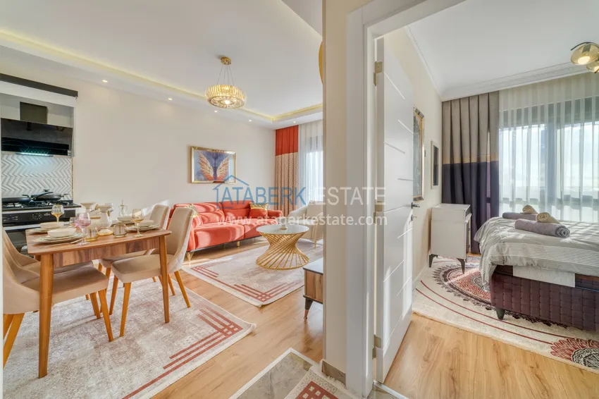 Purchase Furnished 1+1 apartment with sea view in Kestel, Alanya 1