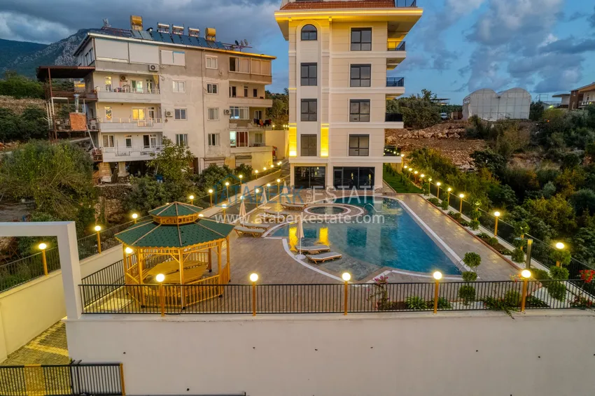 Furnished 1+1 apartment with sea view in Kestel, Alanya 8