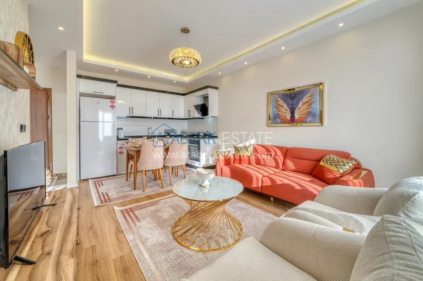 Purchase Furnished 1+1 apartment with sea view in Kestel, Alanya 9