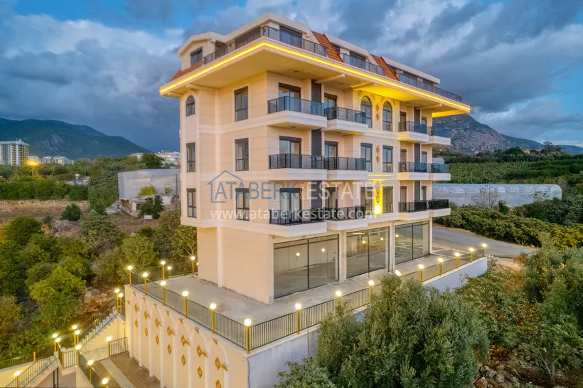 Furnished 1+1 apartment with sea view in Kestel, Alanya 9