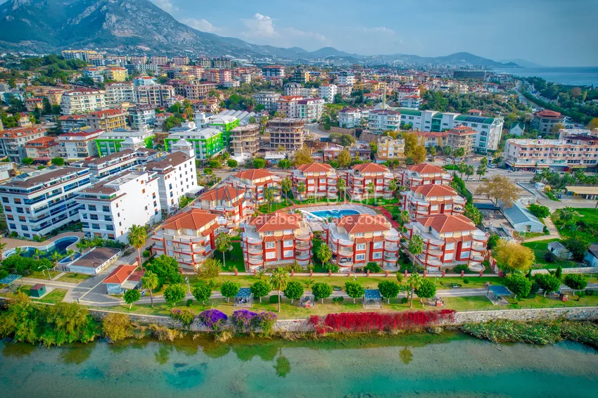 4+1 garden duplex with furniture and views of the Dim River in the Kestel area 1 