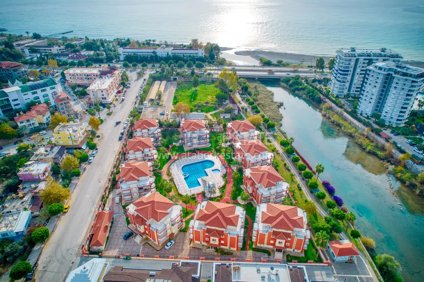 4+1 garden duplex with furniture and views of the Dim River in the Kestel area 2 