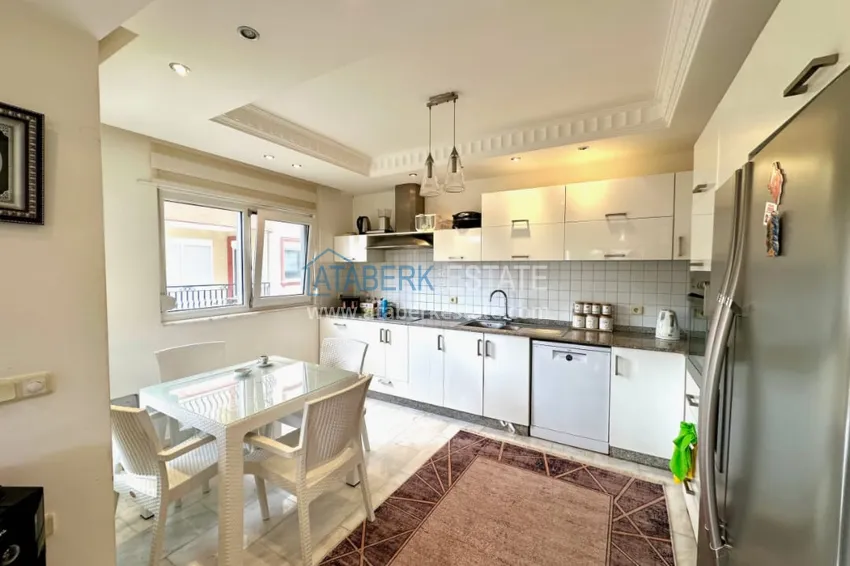 Purchase  4+1 garden duplex with furniture and views of the Dim River in the Kestel area 3 