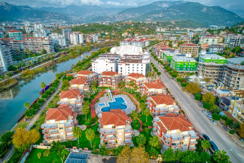 4+1 garden duplex with furniture and views of the Dim River in the Kestel area 6 