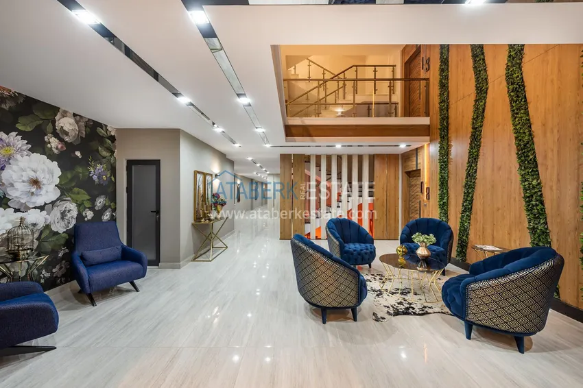 Linear 4+1 apartment with access to the garden in an elite complex - first coastal one, Kestel district, Alanya 17 