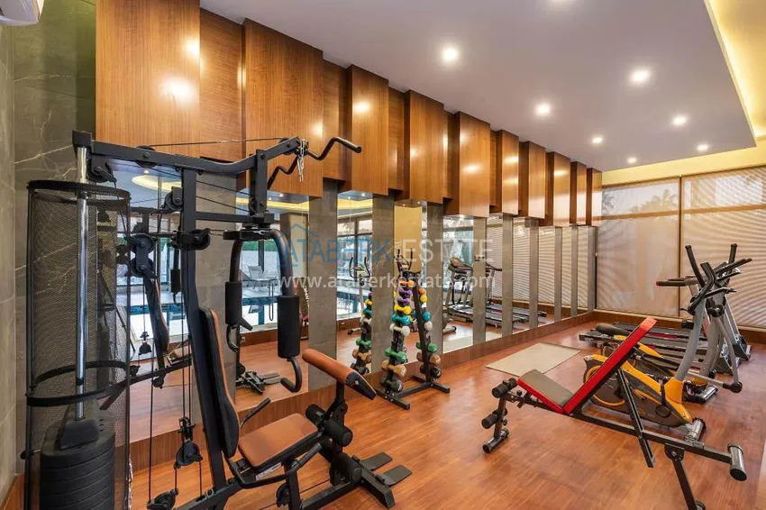 Linear 4+1 apartment with access to the garden in an elite complex - first coastal one, Kestel district, Alanya 21 