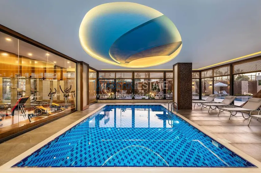 Linear 4+1 apartment with access to the garden in an elite complex - first coastal one, Kestel district, Alanya 22 