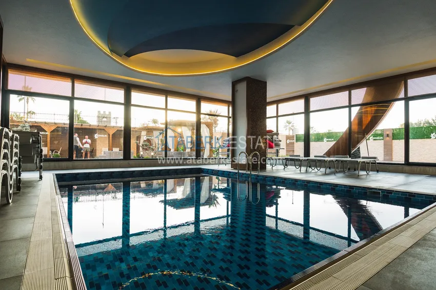 Linear 4+1 apartment with access to the garden in an elite complex - first coastal one, Kestel district, Alanya 23 