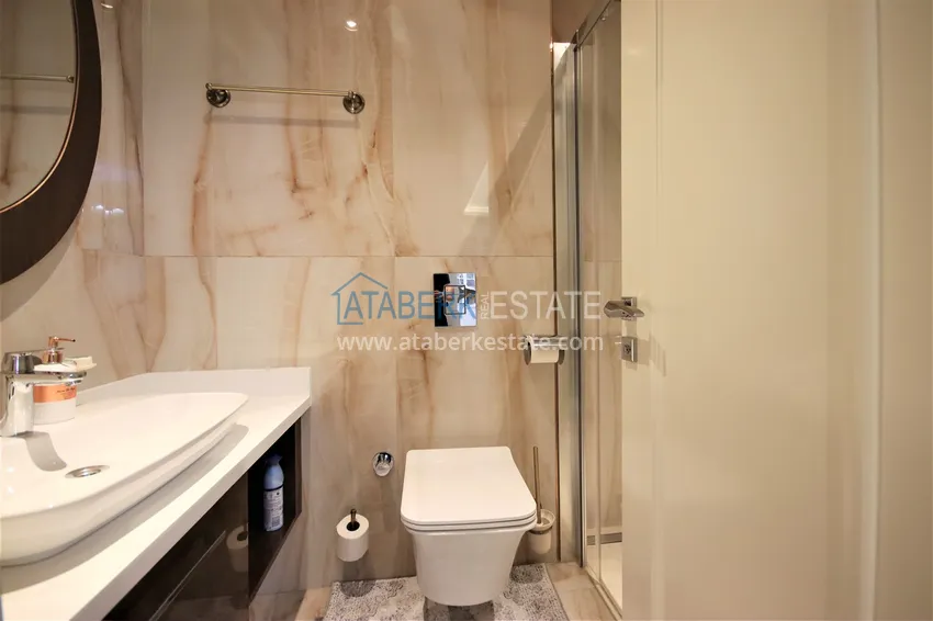 Purchase  Linear 4+1 apartment with access to the garden in an elite complex - first coastal one, Kestel district, Alanya 18 