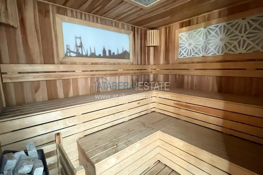 Linear 4+1 apartment with access to the garden in an elite complex - first coastal one, Kestel district, Alanya 25 