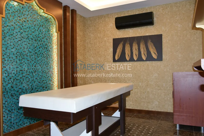 Linear 4+1 apartment with access to the garden in an elite complex - first coastal one, Kestel district, Alanya 28 