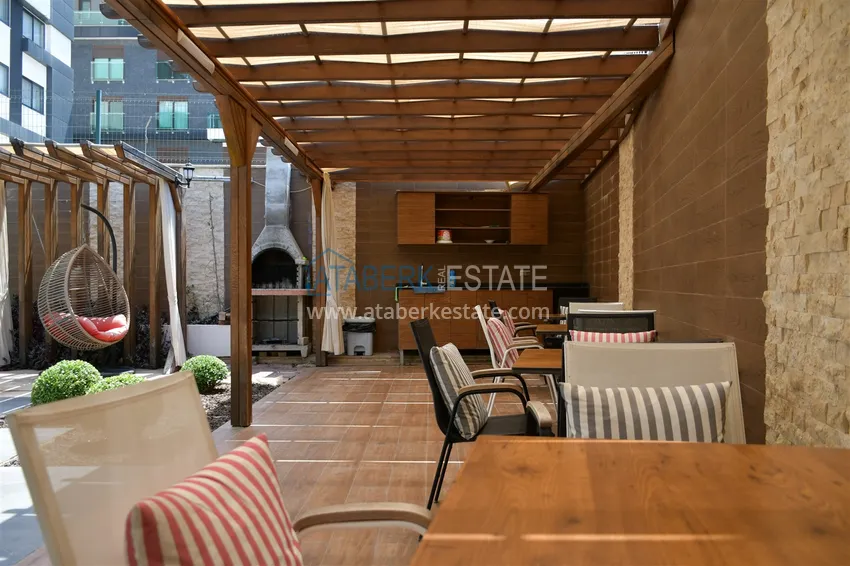 Linear 4+1 apartment with access to the garden in an elite complex - first coastal one, Kestel district, Alanya 12 