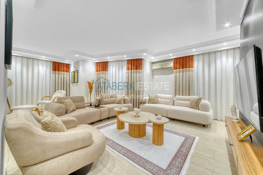 Purchase 4+1 duplex in Alanya, Oba district - with a designer interior, suitable for a residence permit 15 