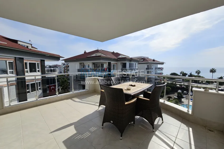 Purchase 2+1 apartment with furniture and sea views in the Kestel area - the first coastal one, suitable for citizenship 8 