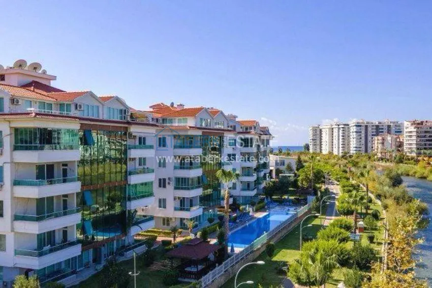 Newly furnished three-room apartment after renovation in a residential complex by the river, Kestel, Alanya 1 