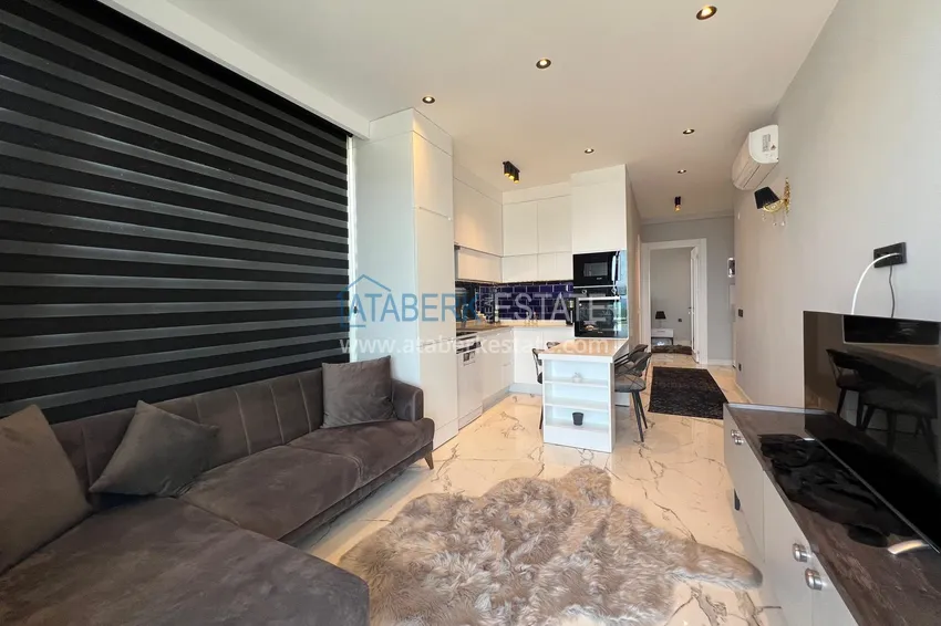 Purchase  Turnkey 1+1 apartment with sea view on the beachfront — Alanya, Kestel 1 