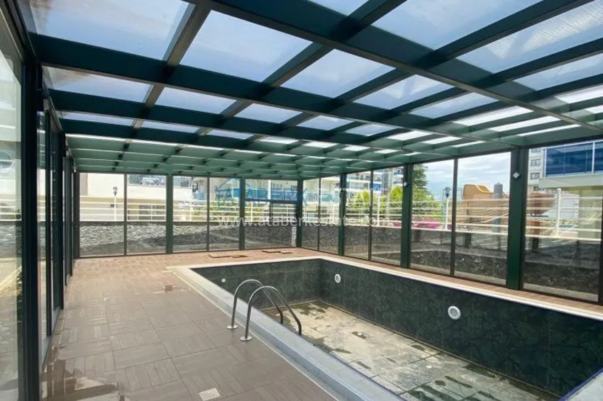 Turnkey 1+1 apartment with sea view on the beachfront — Alanya, Kestel 4 