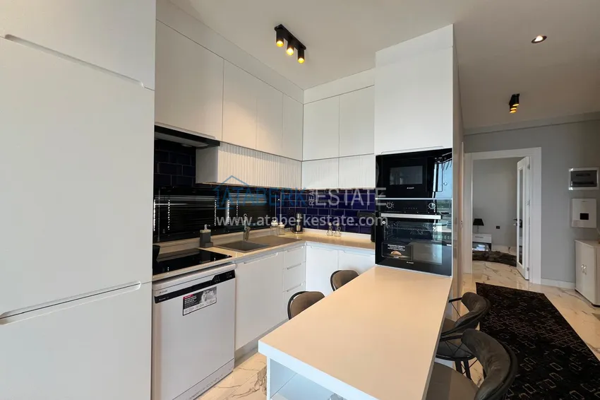 Purchase  Turnkey 1+1 apartment with sea view on the beachfront — Alanya, Kestel 4 