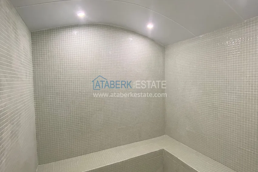 Turnkey 1+1 apartment with sea view on the beachfront — Alanya, Kestel 7 