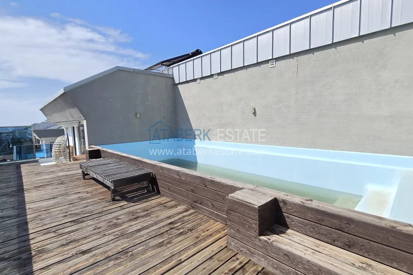 Purchase 3+1 penthouse with private pool on the terrace in Kargicak - premium class and panoramic views 29 