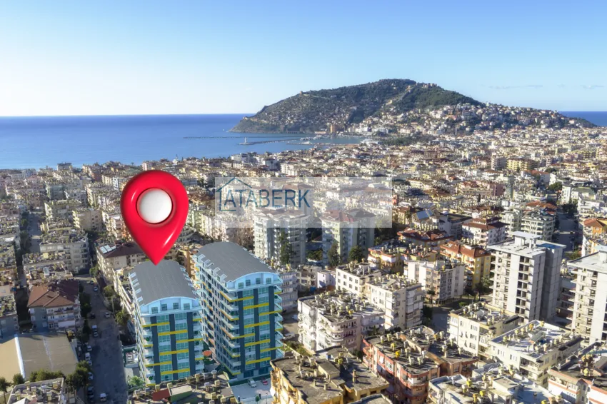 2+1 apartment with a separate kitchen and a glazed balcony in the center of Alanya — furniture suitable for a residence permit 1 