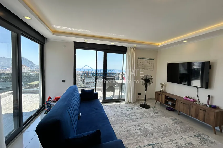 Purchase  2+1 penthouse duplex with sea and mountain views in the center of Alanya 6 