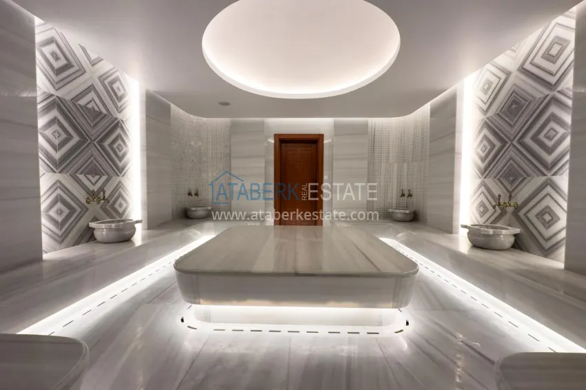 For long-term rent - stylish 2+1 turnkey apartment in a luxury hotel complex, Alanya, Turkler district I12 71