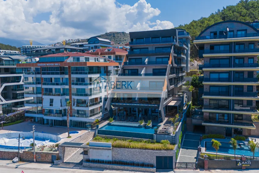 A futuristic premium residential complex on the beachfront in Alanya, Kargicak district 1 
