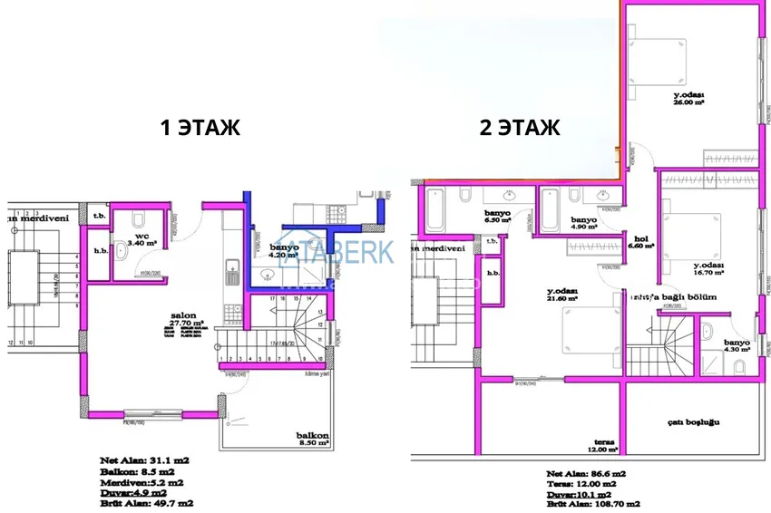 Buy cheap Furnished 3+1 duplex with a glazed balcony and sea view, Avsallar district — Alanya 1