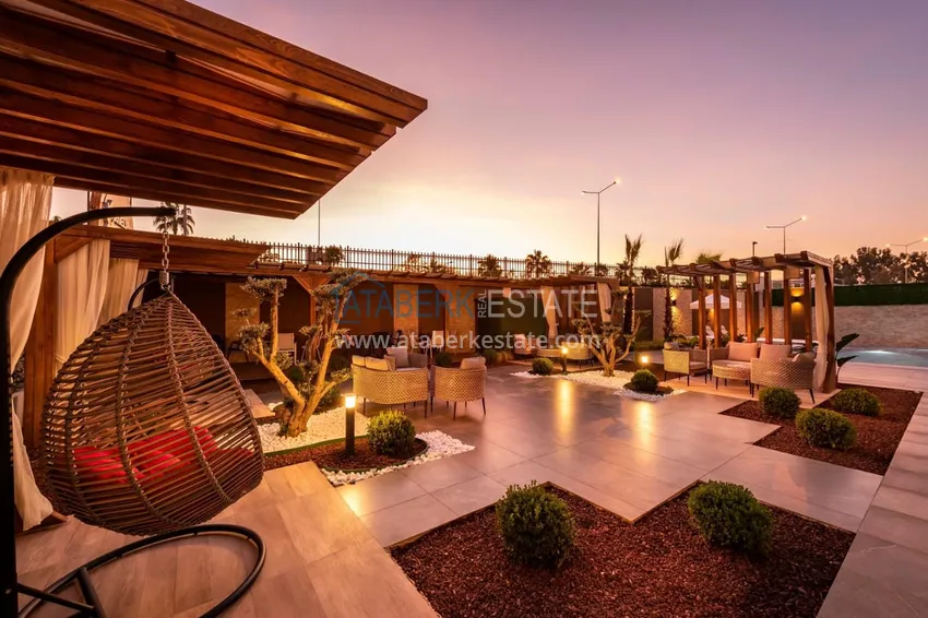 1+1 apartment with private garden in an elite complex on the beachfront — Alanya, Kestel district 13 