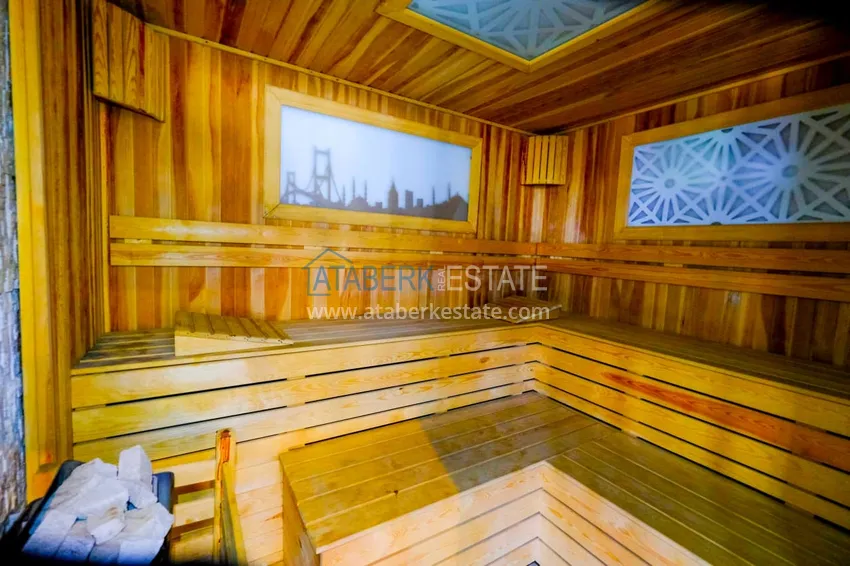 1+1 apartment with private garden in an elite complex on the beachfront — Alanya, Kestel district 30 