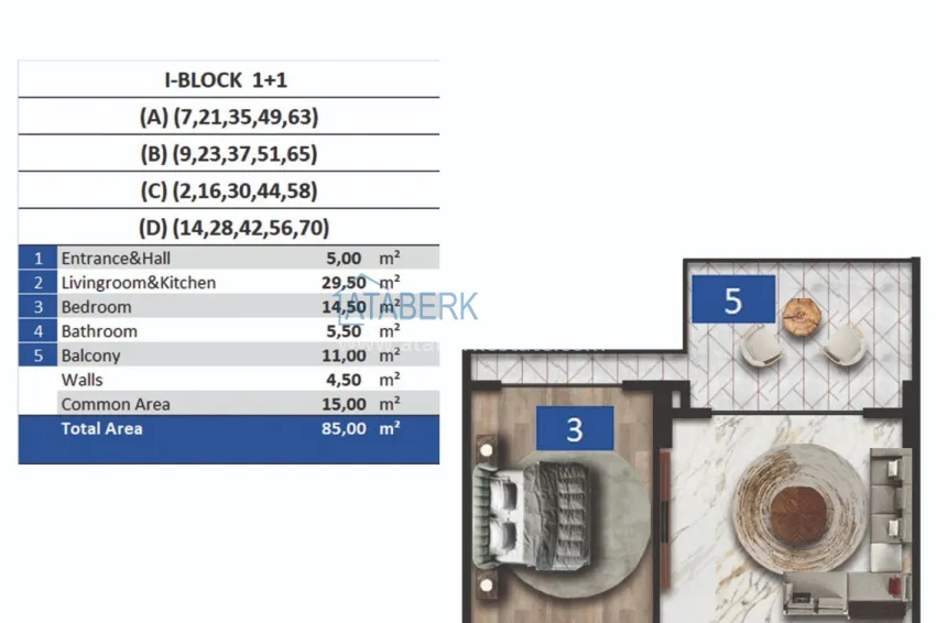 Buy cheap 1+1 apartment in Turkler, Alanya — 85 m², primary property in a complex with resort infrastructure 1 