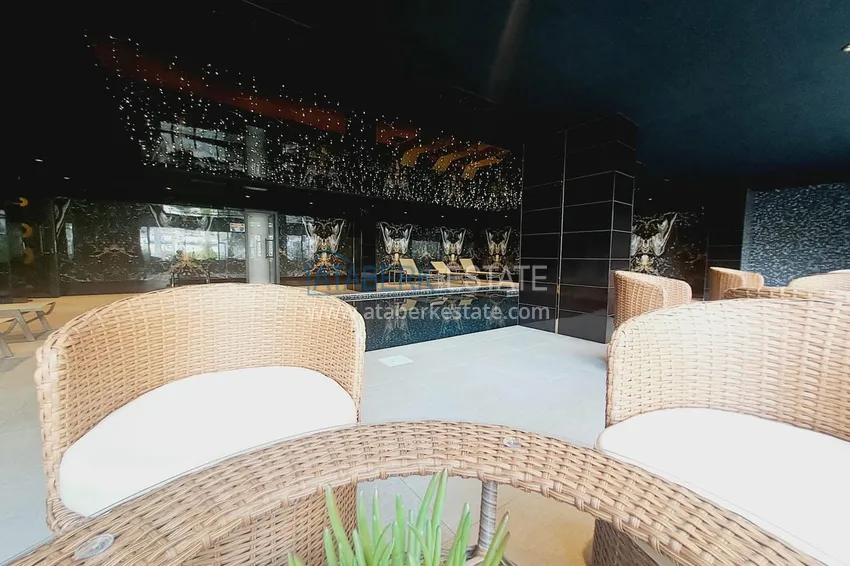 Suitable for short term rentals. 1+1 furnished apartment in a modern complex, Alanya center  15 