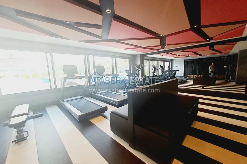 Suitable for short term rentals. 1+1 furnished apartment in a modern complex, Alanya center  17 