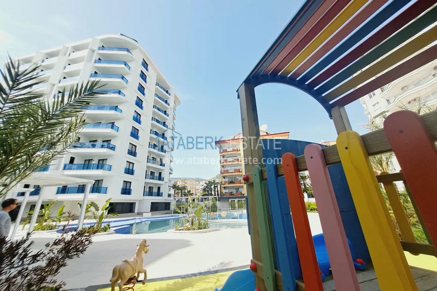 Suitable for short term rentals. 1+1 furnished apartment in a modern complex, Alanya center  8 