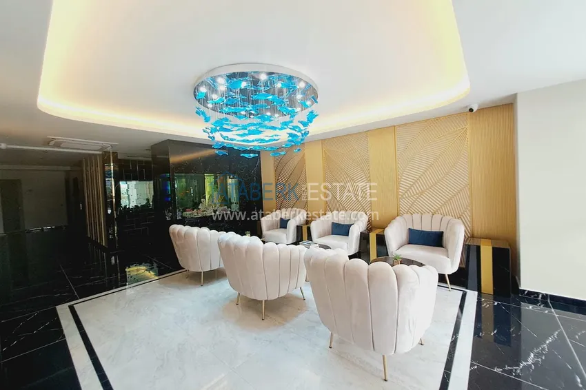 Suitable for short term rentals. 1+1 furnished apartment in a modern complex, Alanya center  9 