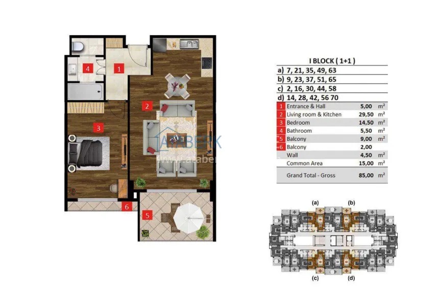 Buy cheap 1+1 apartment in Alanya, Turkler district — 85 m², primary property in a five-star resort 1 