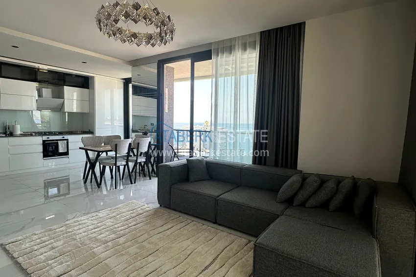 2+1 apartment with panoramic view and partially furnished — Alanya, Mahmutlar 3 