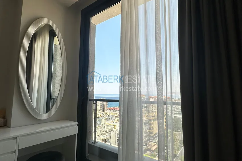 Purchase  2+1 apartment with panoramic view and partially furnished — Alanya, Mahmutlar 18 