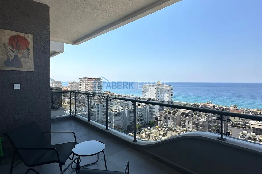 Purchase  2+1 apartment with panoramic view and partially furnished — Alanya, Mahmutlar 23 
