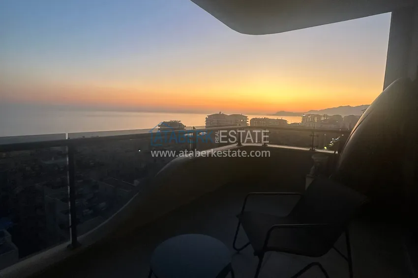 2+1 apartment with panoramic view and partially furnished — Alanya, Mahmutlar 2 
