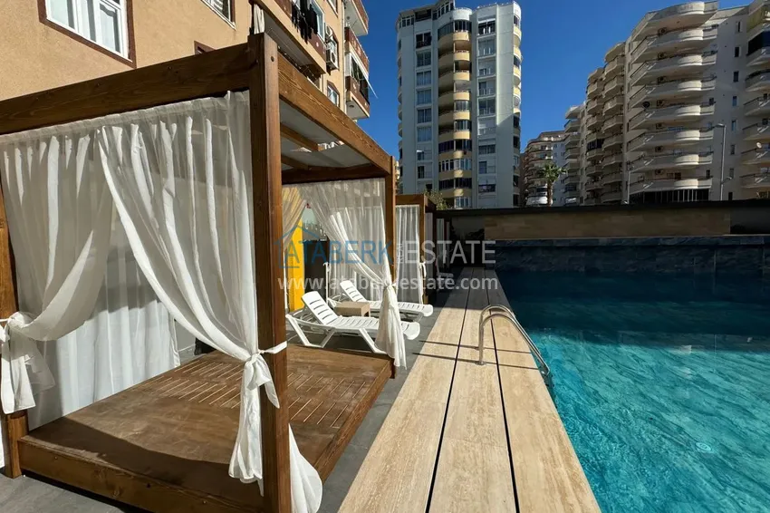 2+1 apartment with panoramic view and partially furnished — Alanya, Mahmutlar 7 