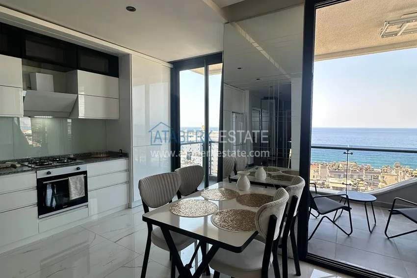 Purchase  2+1 apartment with panoramic view and partially furnished — Alanya, Mahmutlar 8 