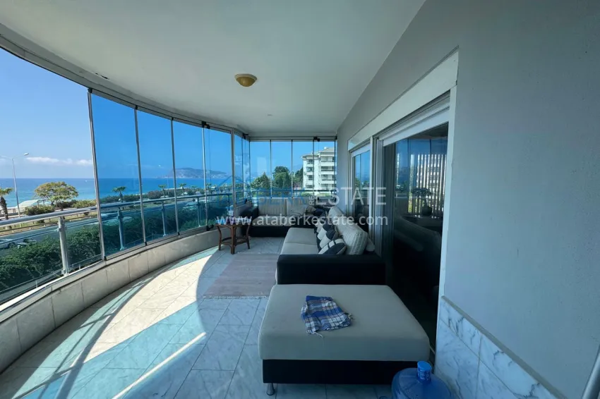 Purchase Luxury 3+1 apartment on the first line in Tosmur, Alanya — linear layout, furniture, sea view 13 